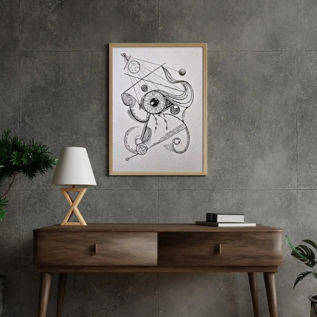 Grey 3D Industrial Style Wall Frame Mockup Instagram Post.webp