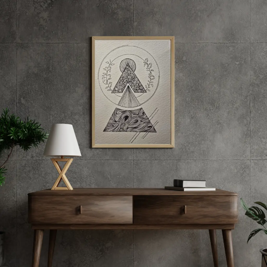Grey 3D Industrial Style Wall Frame Mockup Instagram Post.webp