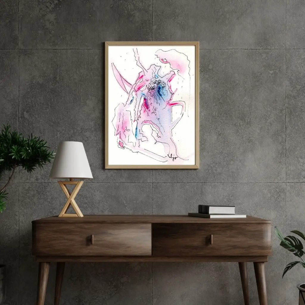 Grey 3D Industrial Style Wall Frame Mockup Instagram Post.webp