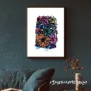 Blue Wall Art Photo Frame Mockup for Instagram Post.webp