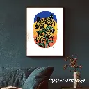 Blue Wall Art Photo Frame Mockup for Instagram Post.webp