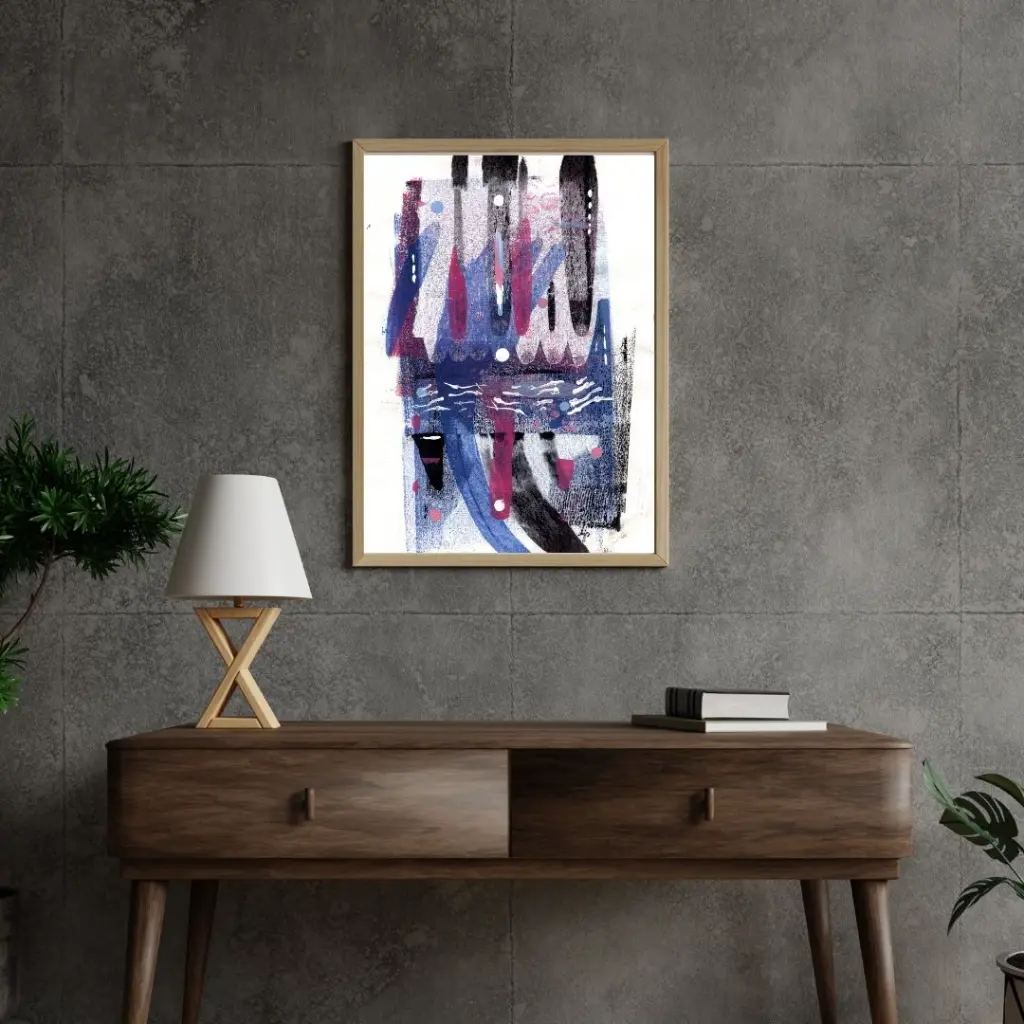 Grey 3D Industrial Style Wall Frame Mockup Instagram Post.webp