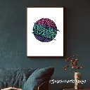 Blue Wall Art Photo Frame Mockup for Instagram Post.webp