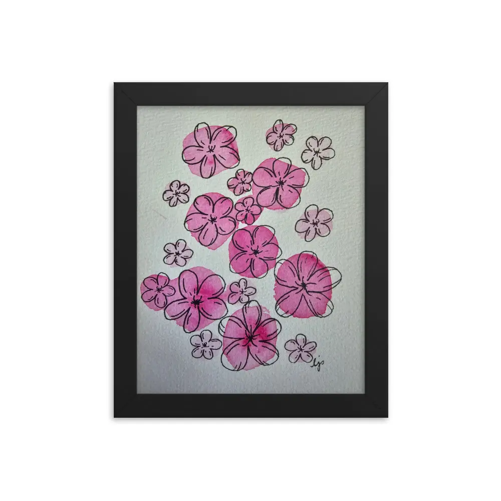 Pink Flowers Framed Reproduction Print