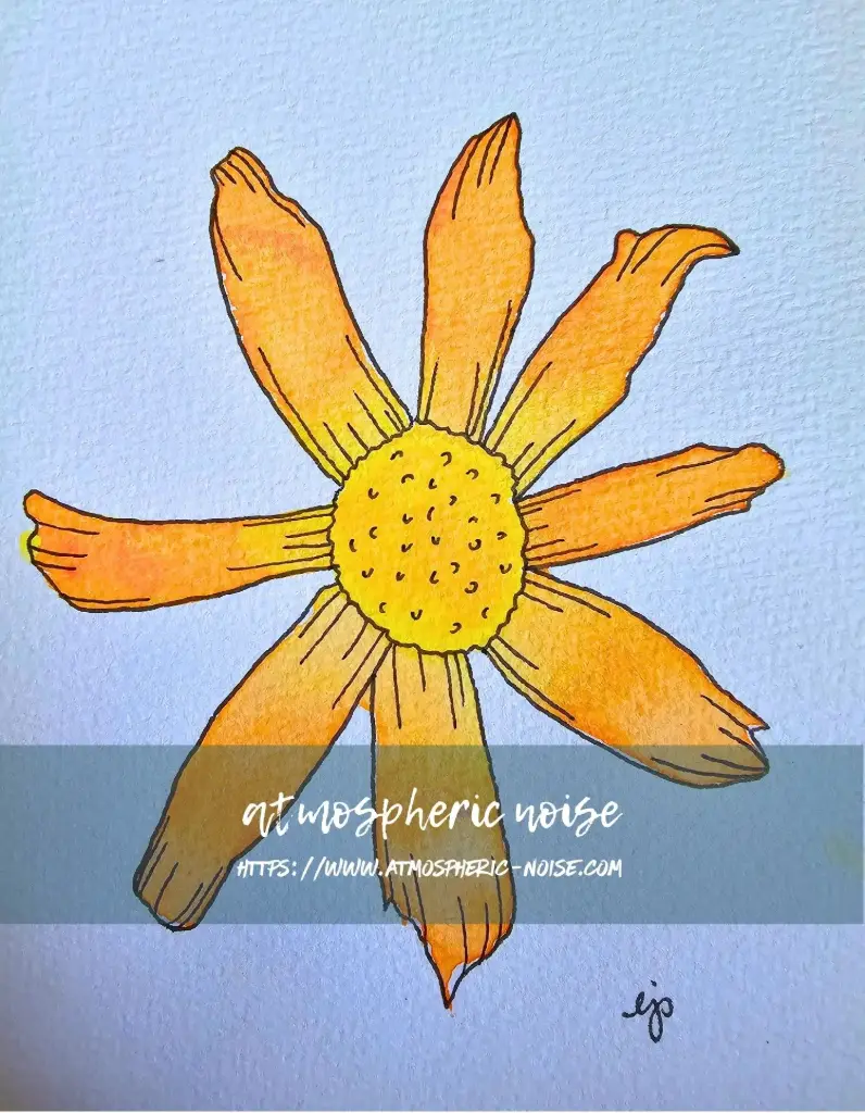 Sunny Days Flower Drawing Reproduction Print