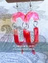 Pink and Red Modern Boho Arch Resin Earrings