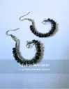 Black Beaded Swirl Earrings - Handmade