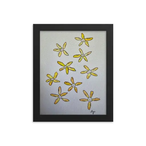 Yellow Flowers Framed Reproduction Print