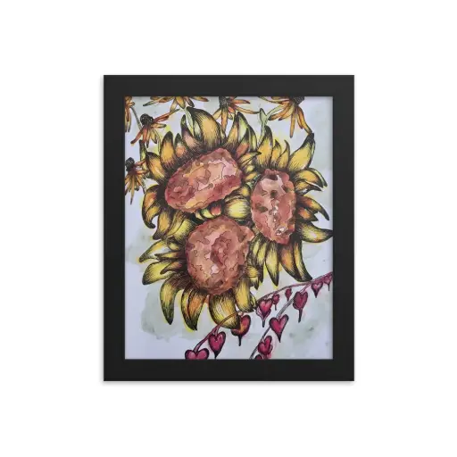 Sunflowers Drawing Un/Framed Reproduction Print