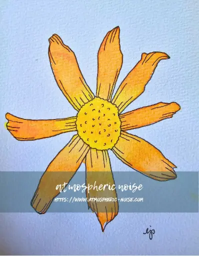 Sunny Days Flower Drawing Reproduction Print