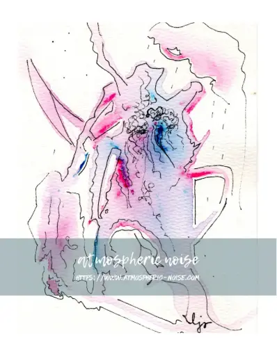 "Unraveling" Watercolor and Ink Drawing