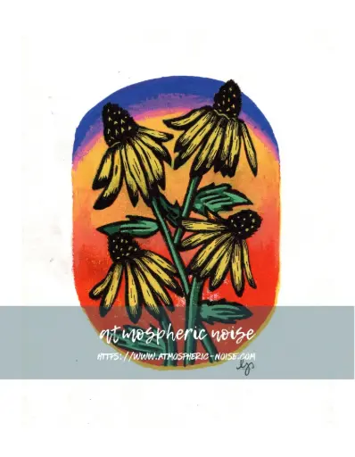 "Coneflowers" Artist Edition Linocut Print  #2